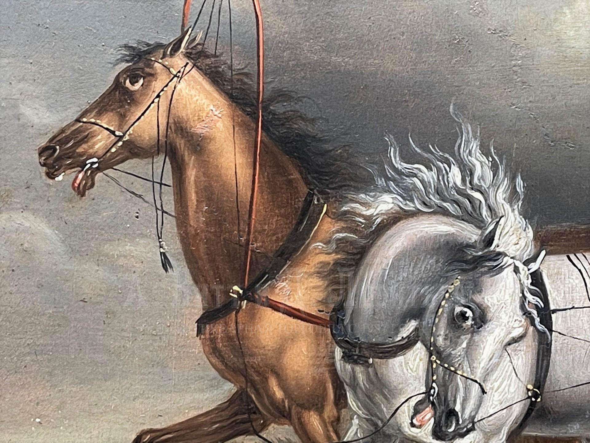 картины русские Орловский лошади экипаж народное гуляние